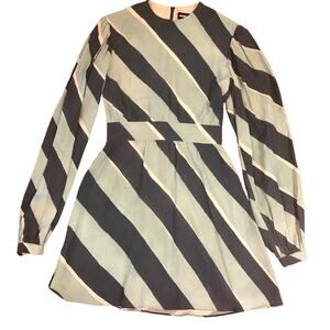 House of Holland Diagonal Stripe Mini Dress Teal